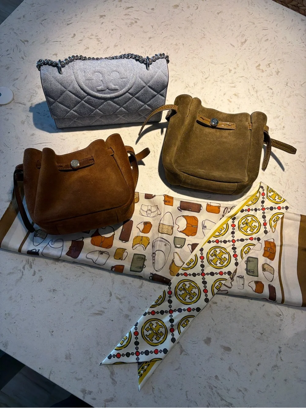 Tory Burch BUNDLE;  3 Tory bags, Coach scarf,  Tory Twilly all under one Bundle